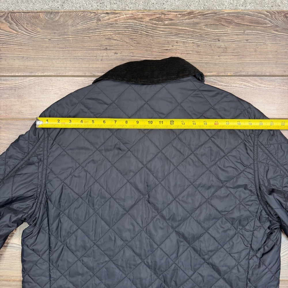 Barbour Mens Size Large Airedale D685 Quilted Jacket Black Corduroy Collar - Picture 10 of 12